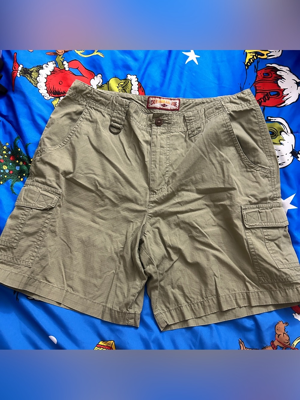 Caribbean Joe Olive-Tan Cargo Shorts